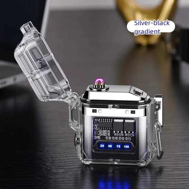 New Transparent Shell Double Arc USB Electronic Lighter TYPE-C Fast Charge COB Lighting Plasma Lighter Electric Waterproof