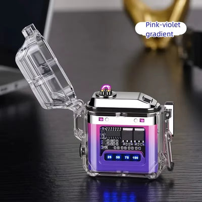 New Transparent Shell Double Arc USB Electronic Lighter TYPE-C Fast Charge COB Lighting Plasma Lighter Electric Waterproof