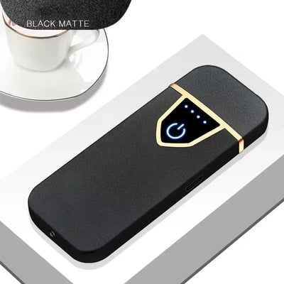 2025 Double-Sided Fingerprint Touch Lighter Windproof Ignition Tool USB Electronic Charging Ultra-Thin Heating Wire Outdoor