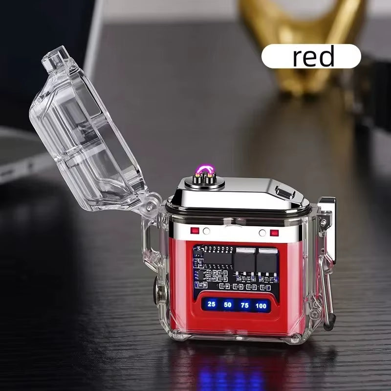 New Transparent Shell Double Arc USB Electronic Lighter TYPE-C Fast Charge COB Lighting Plasma Lighter Electric Waterproof